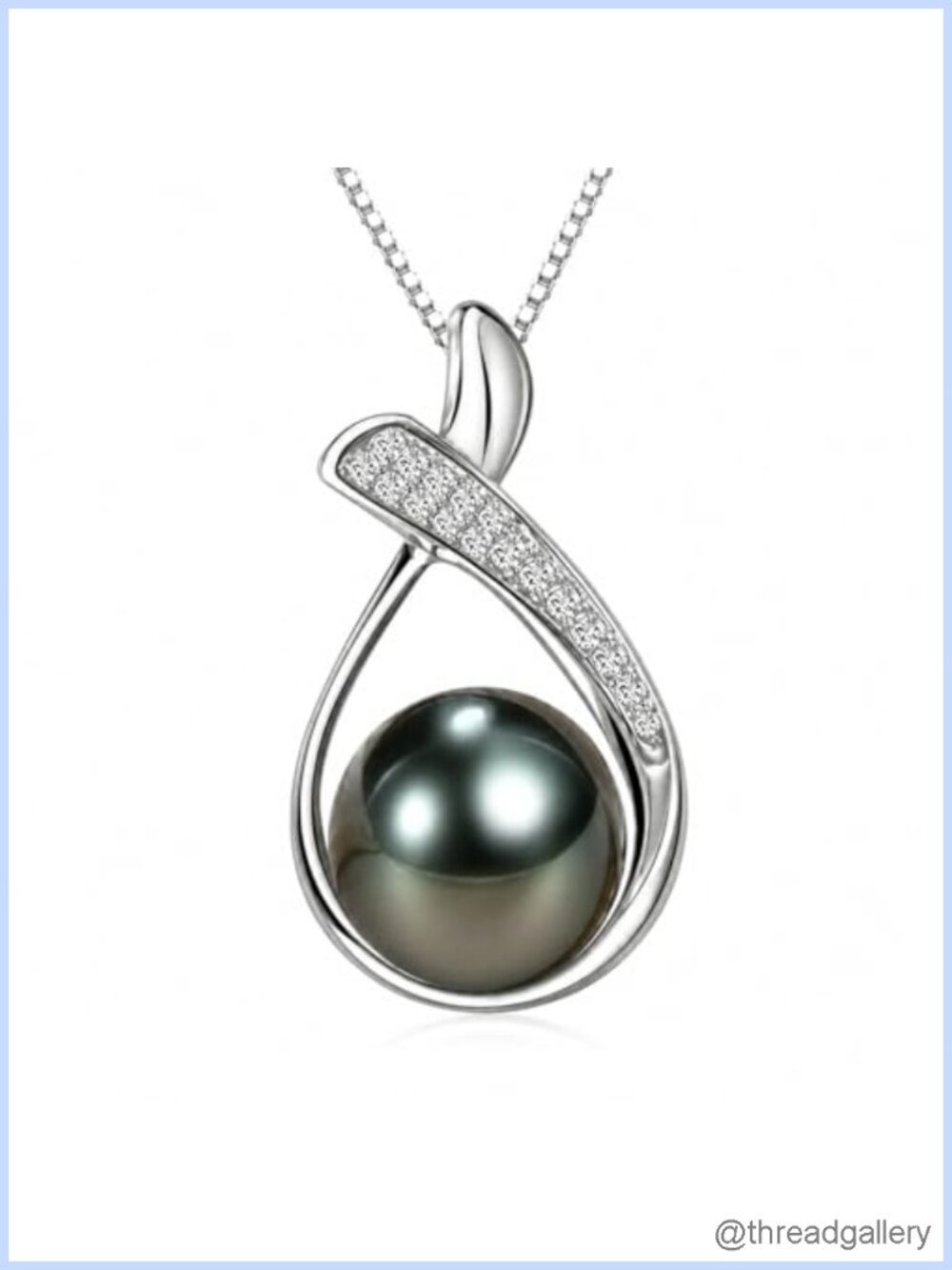 Tahitian Black Pearl Necklace 9-10mm 18K Gold Plated 925 Sterling Silver 18in